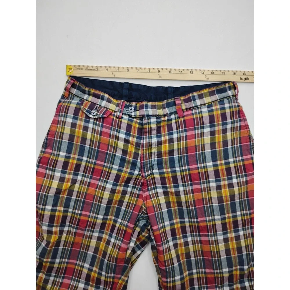 Polo Ralph Lauren Plaid Navy Reversible Chino Shorts Mens 32 Vintage
